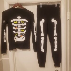 Carters Adult Size S Skelton‎ Halloween 2 Piece Pajamas Lounge